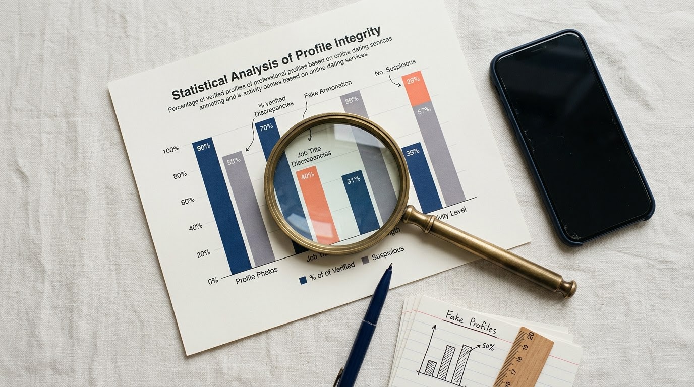 Statistical Analysis of Fake Professional Profiles on Online Dating Services